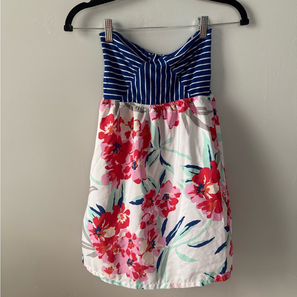 Royal Robbins Blue and Red Strapless Dress